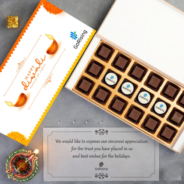 (E2) 18Pcs Middle Printed Premium Chocolates Gift For Diwali