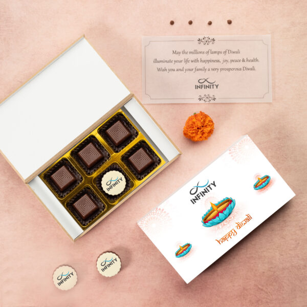 (A2) 6Pcs Middle Printed Premium Chocolates Gift For Diwali
