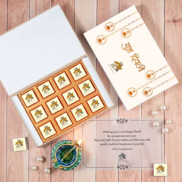 (C4) 12Pcs Wrapper Printed Premium Chocolates Gift For Diwali