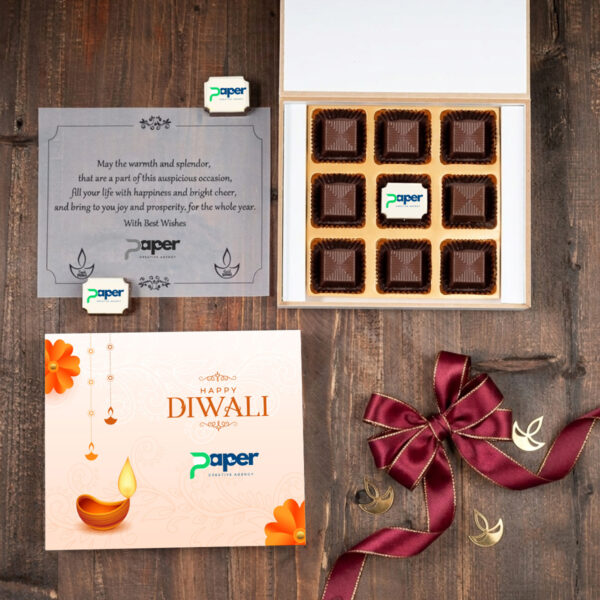 (B2) 9Pcs 1Middle Printed Premium Chocolates Gift For Diwali
