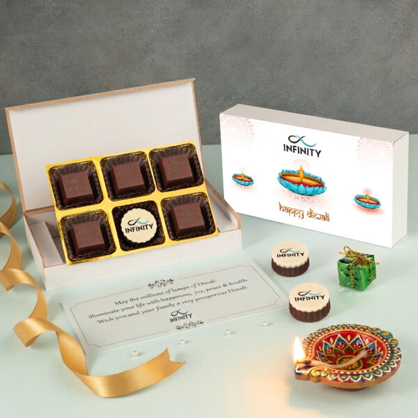 (A2) 6Pcs Middle Printed Premium Chocolates Gift For Diwali