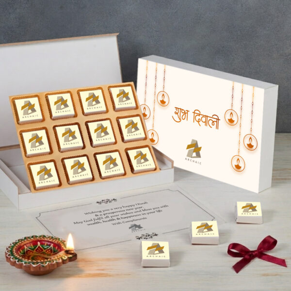 (C4) 12Pcs Wrapper Printed Premium Chocolates Gift For Diwali