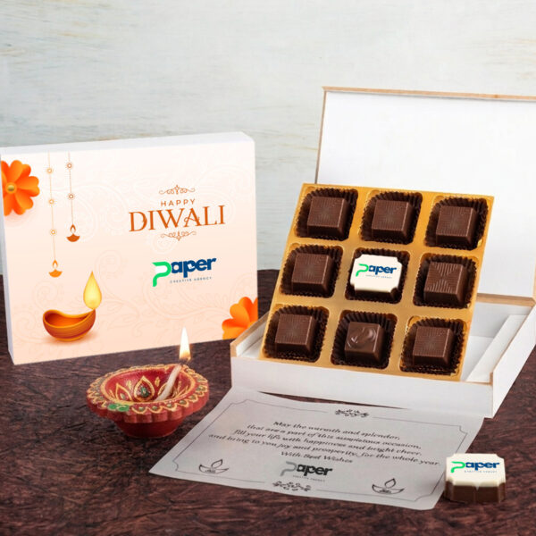 (B2) 9Pcs 1Middle Printed Premium Chocolates Gift For Diwali