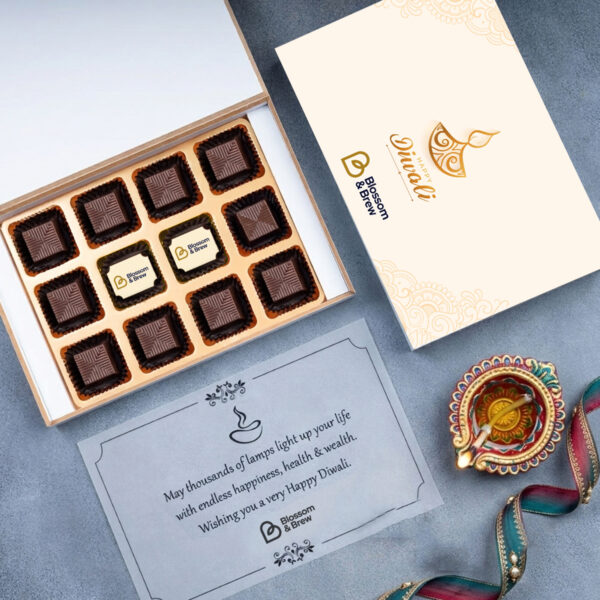 (C2) 12Pcs Middle Printed Premium Chocolates Gift For Diwali